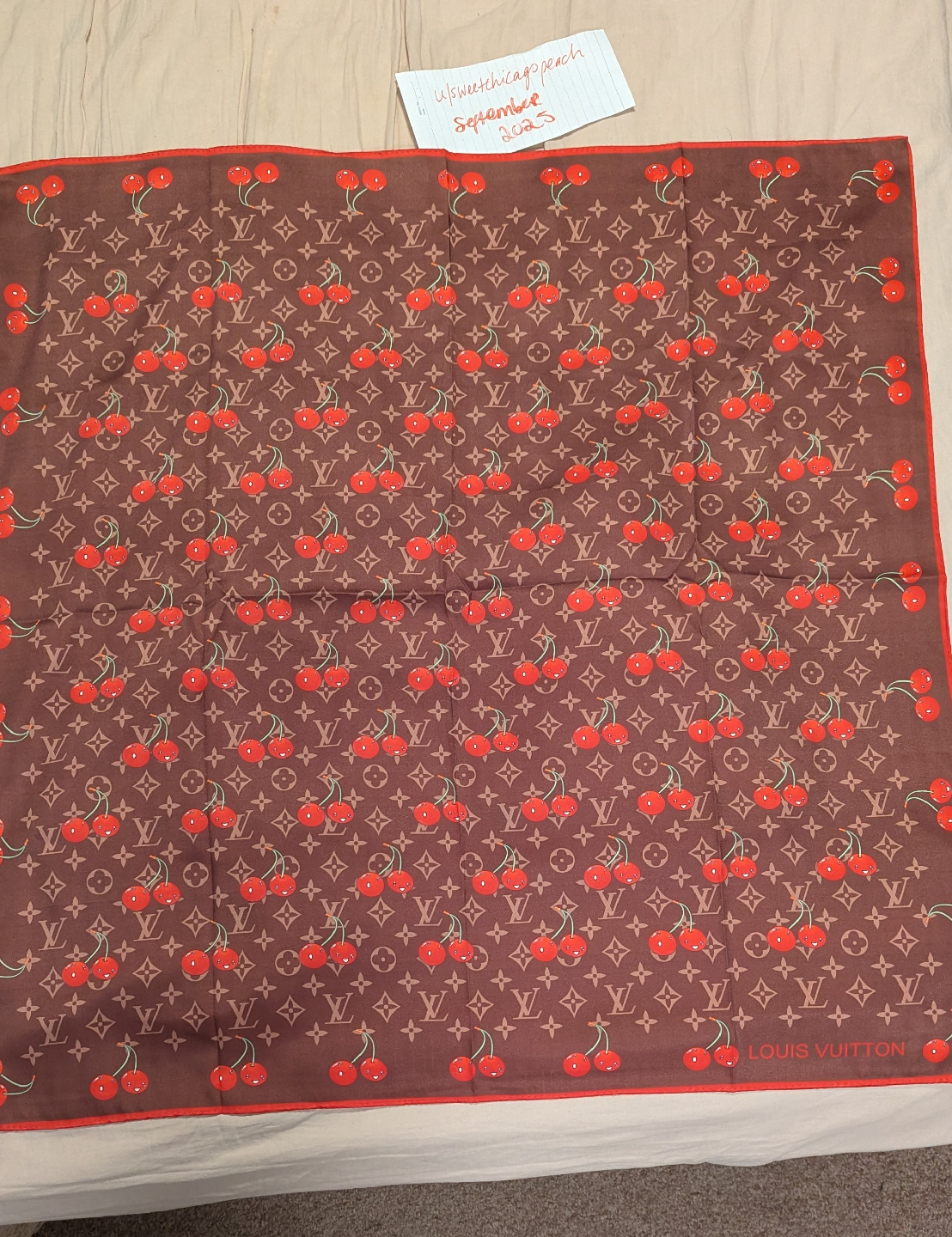 Louis Vuitton Murakami Cherry Silk Scarf