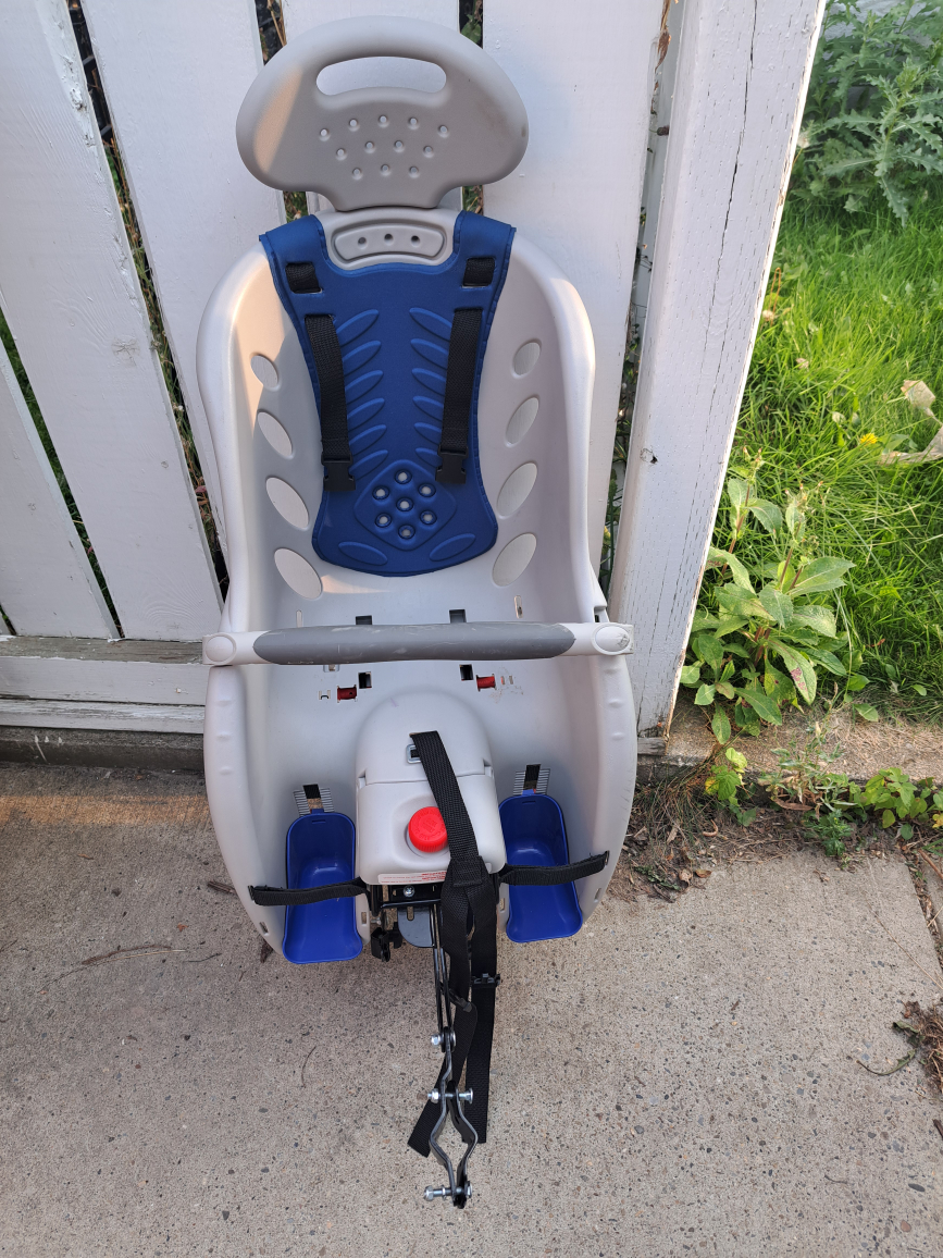 Grey & Blue Child Bike Seat