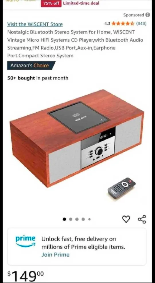 Wiscent CD Player and Stereo System