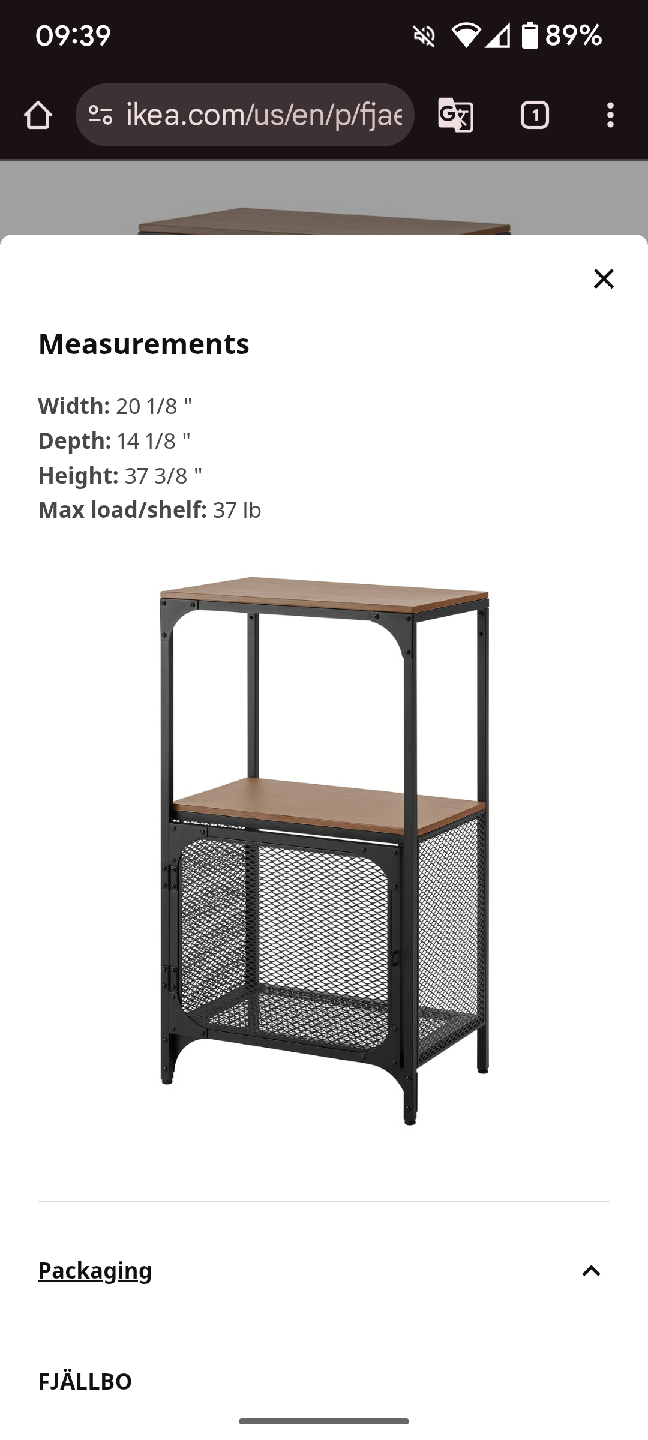 IKEA Fjallbo Shelf Unit Industrial Metal and Wood - photo 3