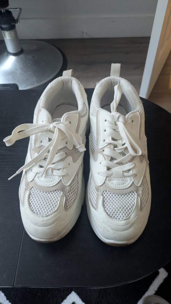Beige Chunky Sneakers - Size 8