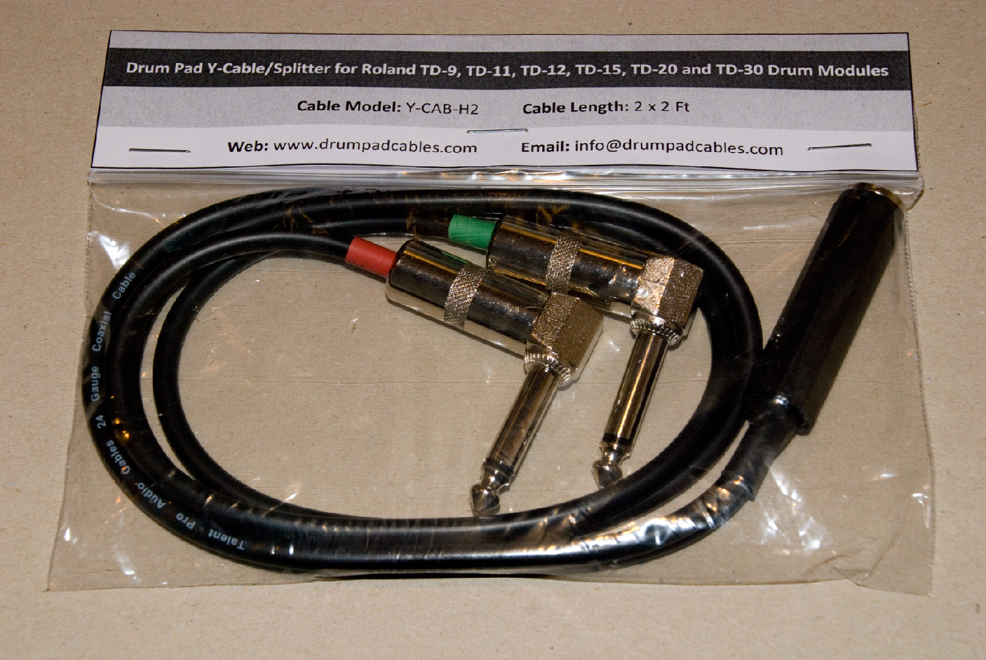 Y-cable for Roland TD11/15/17/20/27/30/50 for adding more pads - photo 2