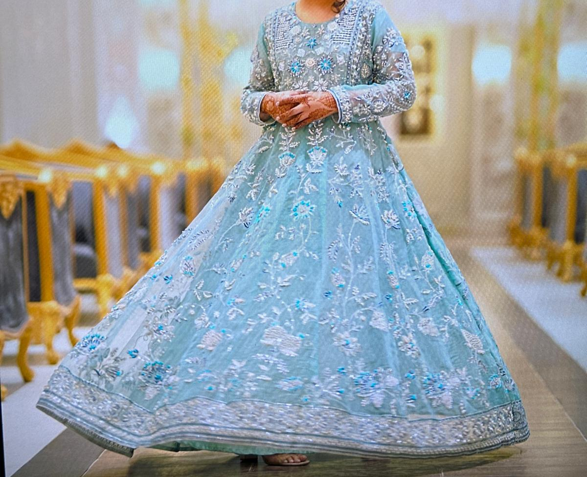 Blue Embroidered Anarkali Dress