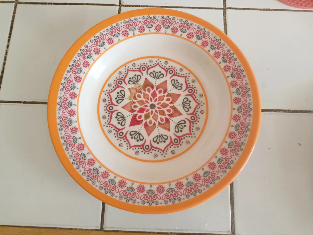 Decorative Bowl - Orange & White thumbnail