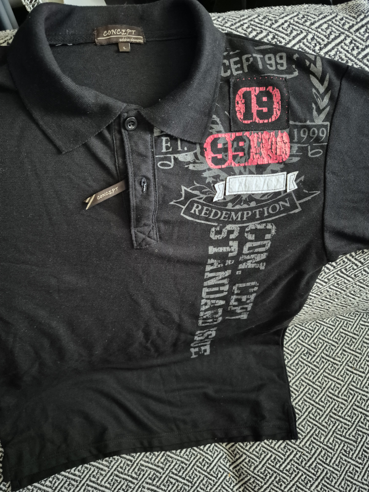 Concept Eddie Domani Black Polo Shirt - Size L