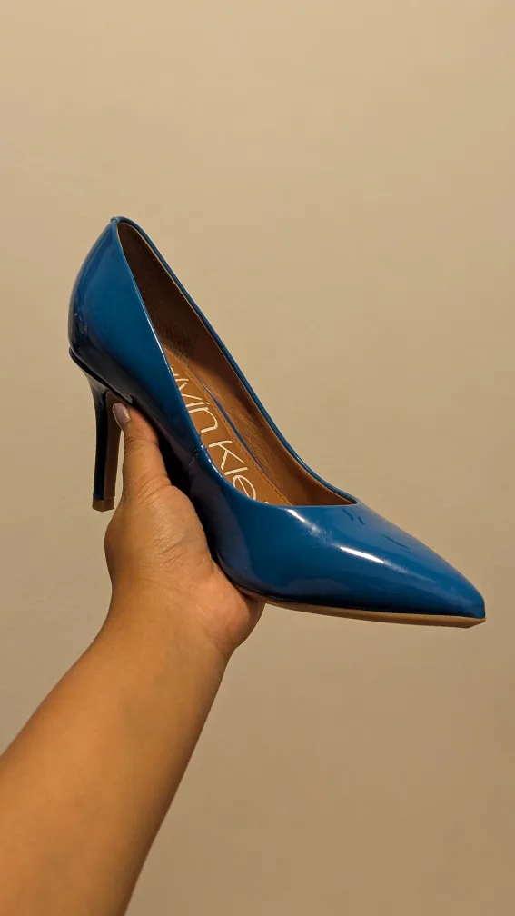 Calvin Klein Blue Pointed Heels thumbnail