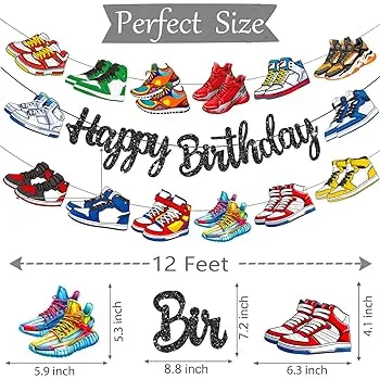 Sneaker Happy Birthday Banner & Centerpieces image indicator(2)