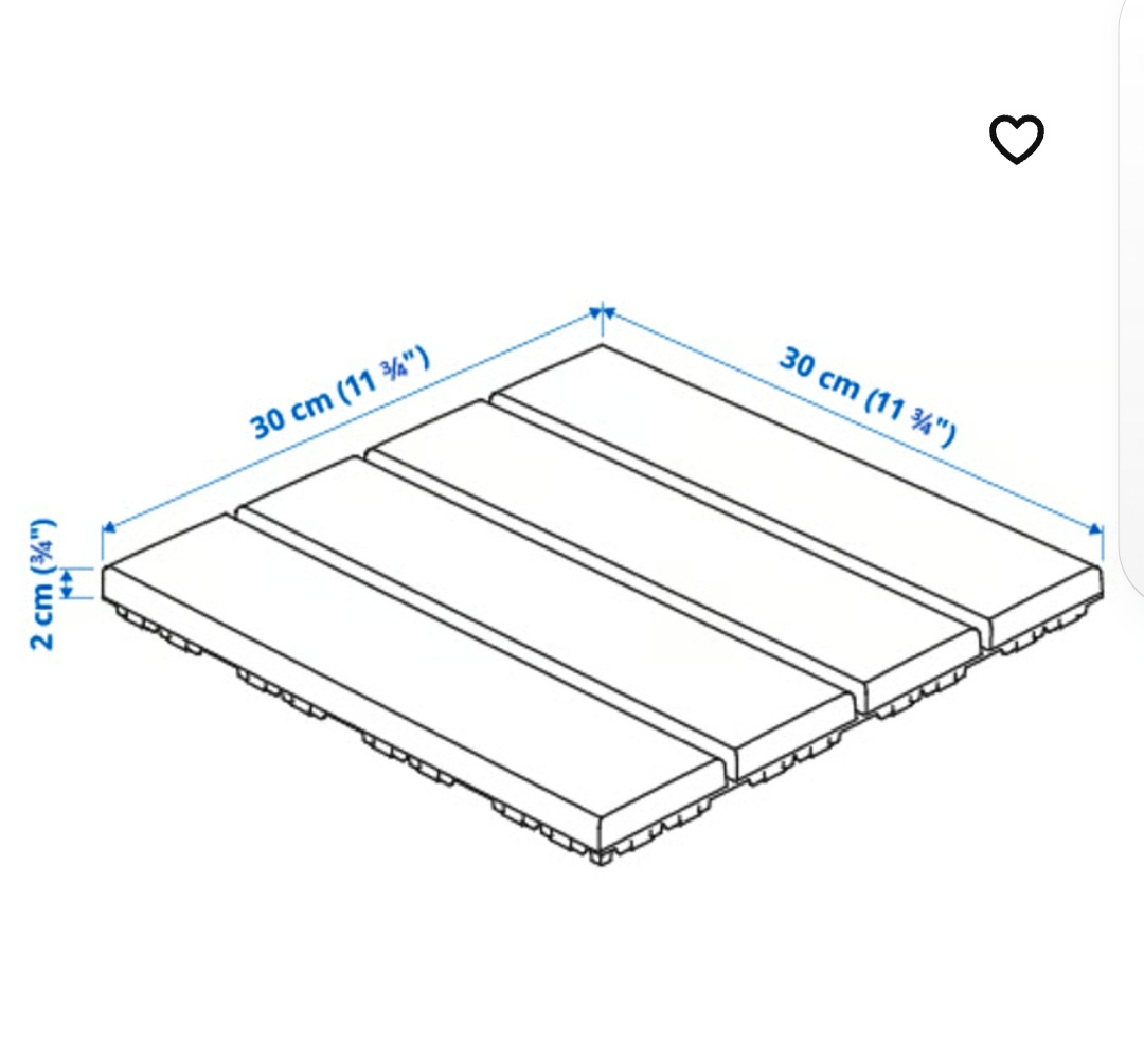 IKEA Runnen Decking, Grey, 30x30 cm - photo 3