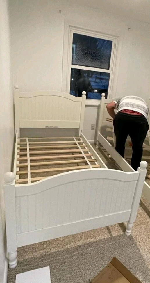 White Wooden Bed Frame