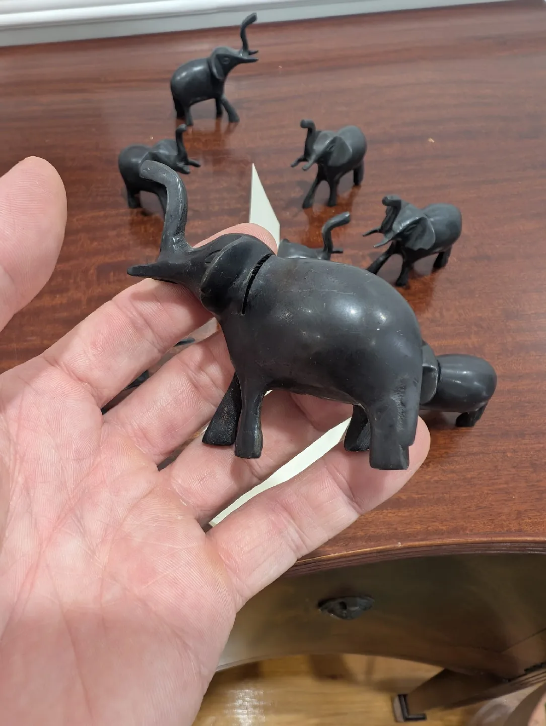 Set of 8 Iron Elephant Name Place Card Holders image indicator(4)