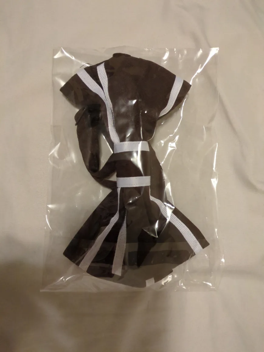 Brown Bow Tie with White Stripes - New! thumbnail