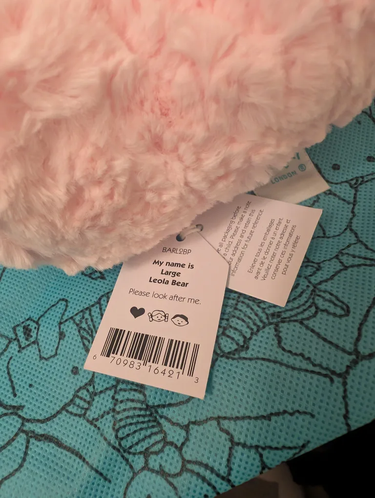 Large Leola Bear Jellycat - Pink Teddy Bear image indicator(4)