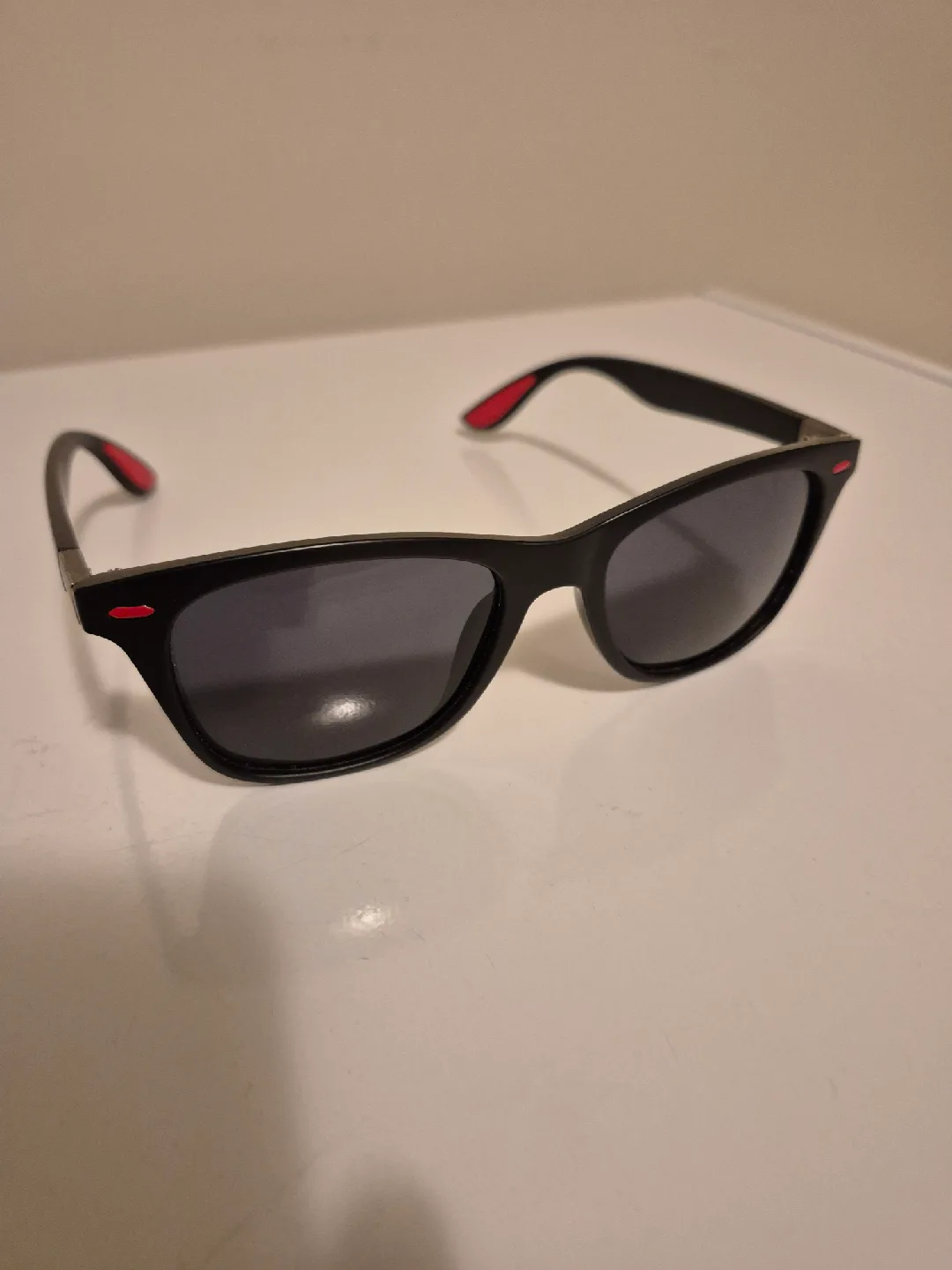 Black Sunglasses with Red Detail image indicator(5)