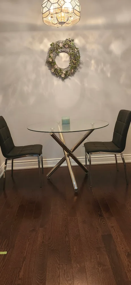 Glass Top Dining Table with 4 Chairs