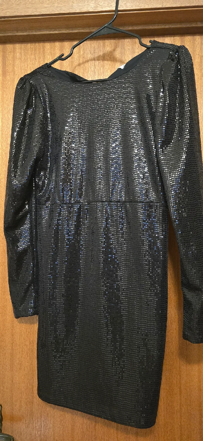Black Sequin Mini Dress, Size L thumbnail