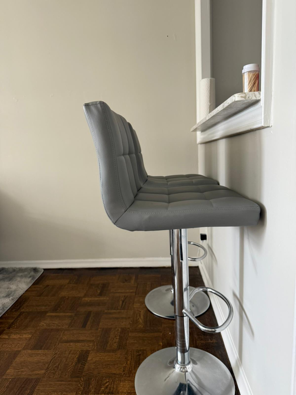 Set of 2 Grey Swivel Bar Stools - photo 3