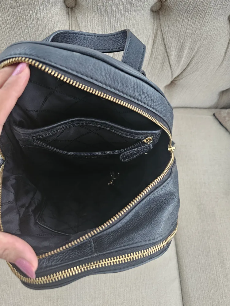 Authentic Michael Kors Black Backpack image indicator(8)
