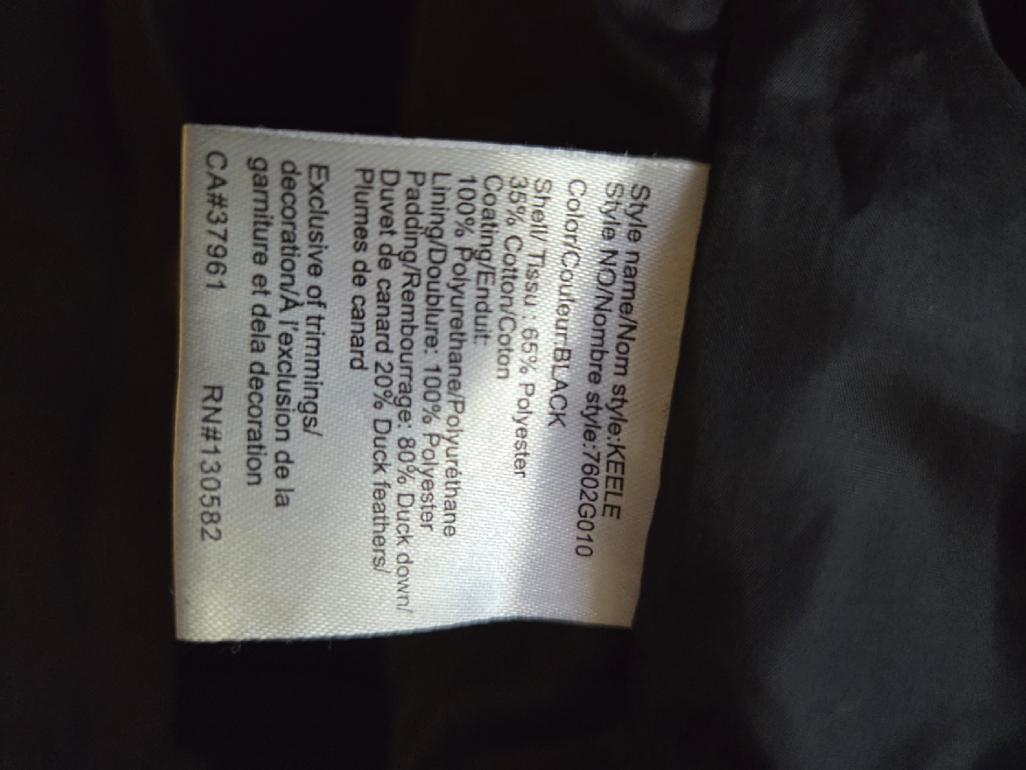 Women's Woods Black Down Jacket - Size Small - photo 5