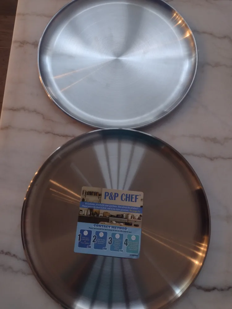 P&P Chef Stainless Steel Pizza Pan Set - New in Box! thumbnail