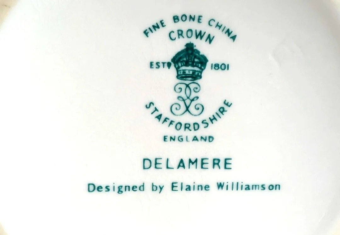 Crown Staffordshire ~ Delamere ~ Teapot and Creamer image indicator(10)