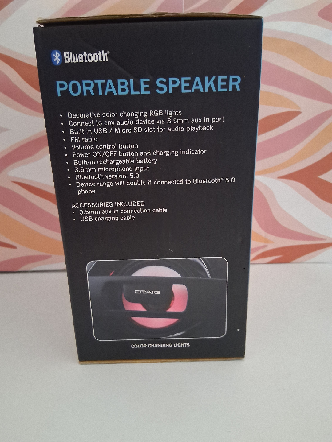 Craig Bluetooth Portable Speaker - Color Changing Lights - photo 3