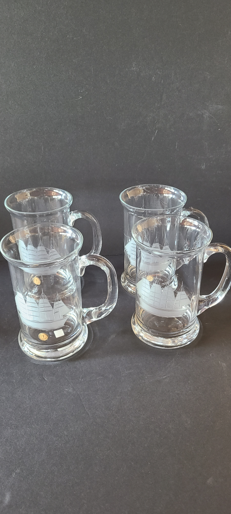 Vintage  Pitcher & Mugs & Ice Bucket - Sailing Ship Design - photo 2