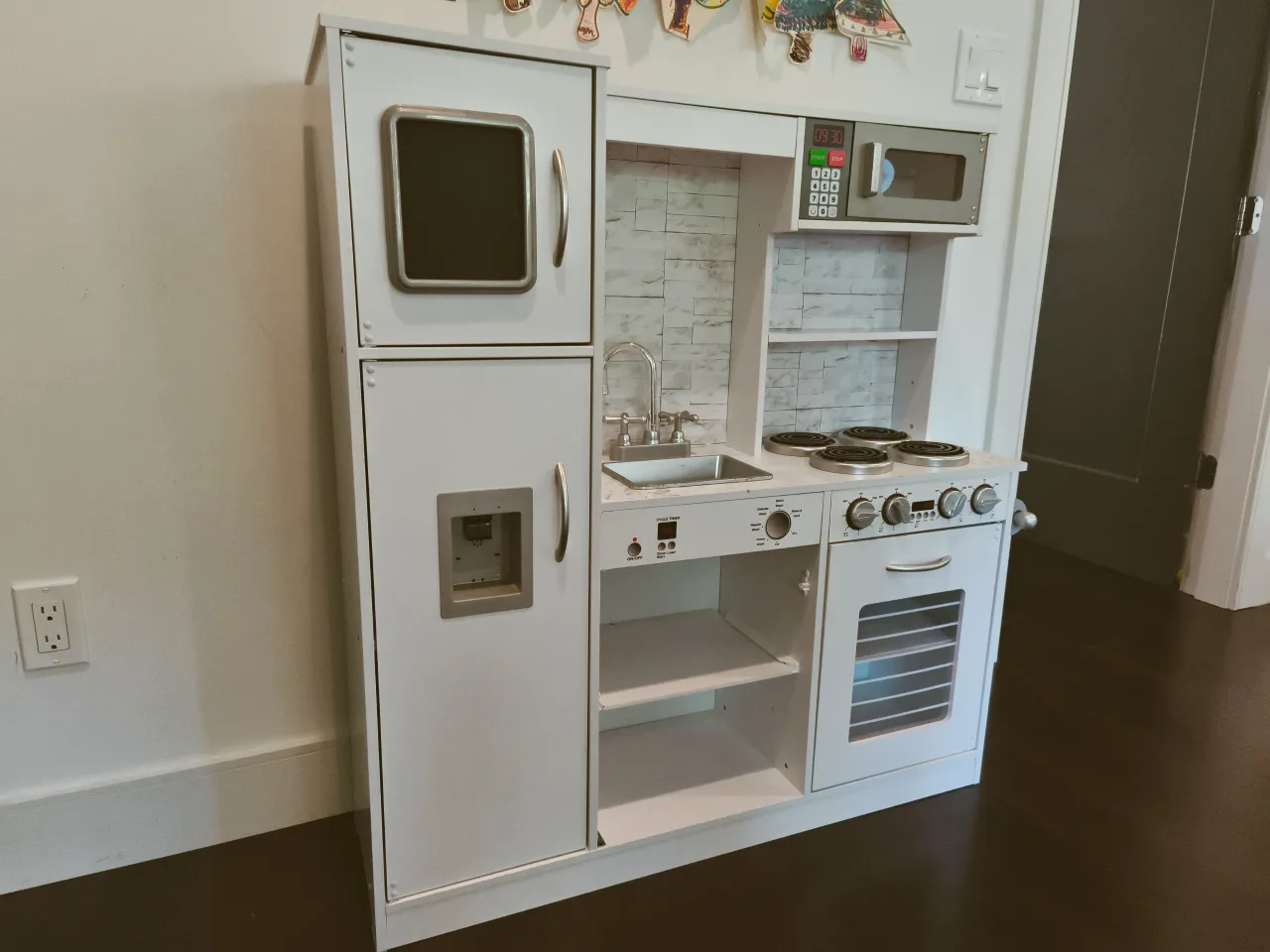 Kids White Wooden Play Kitchen Set image indicator(2)