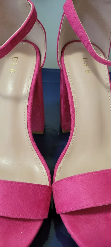Brand New Pink Suede Platform Heels - Size 6 image indicator(6)
