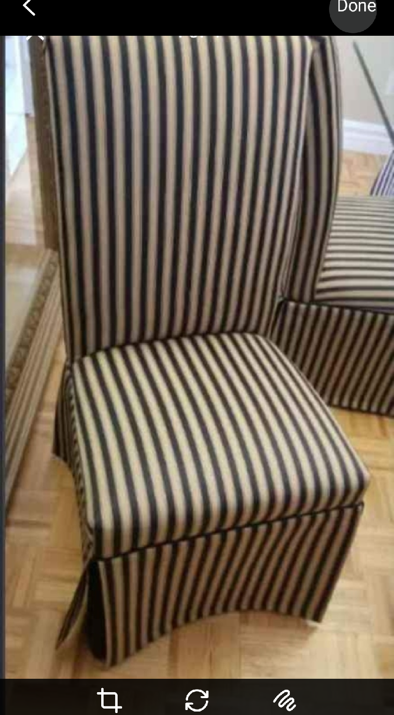 Dining Table Set with 6 Striped Chairs - photo 4