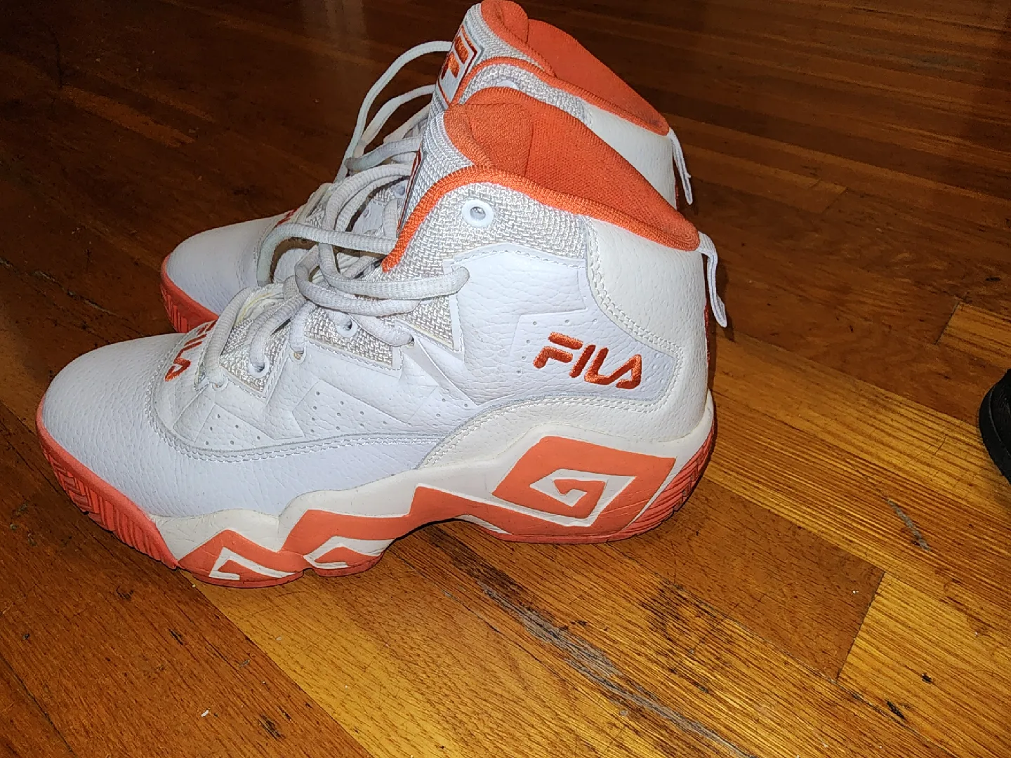 Fila White & Orange High Top Sneakers thumbnail
