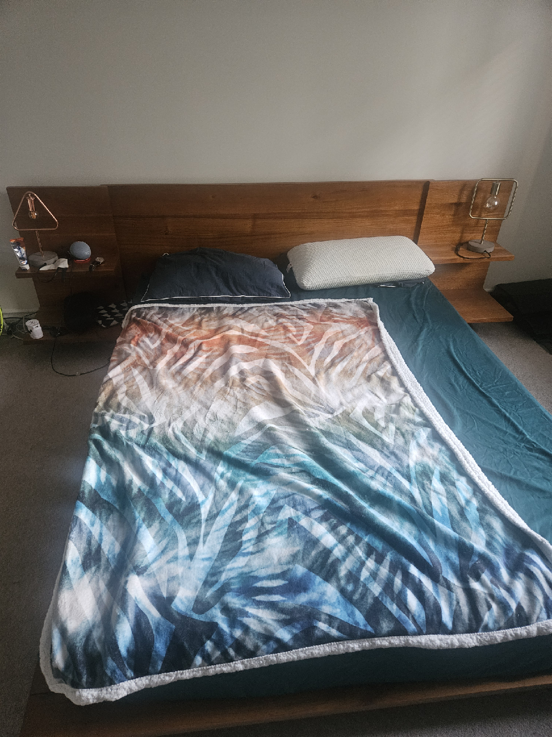 Andes acacia Queen Size Bed Frame with Headboard from CB2