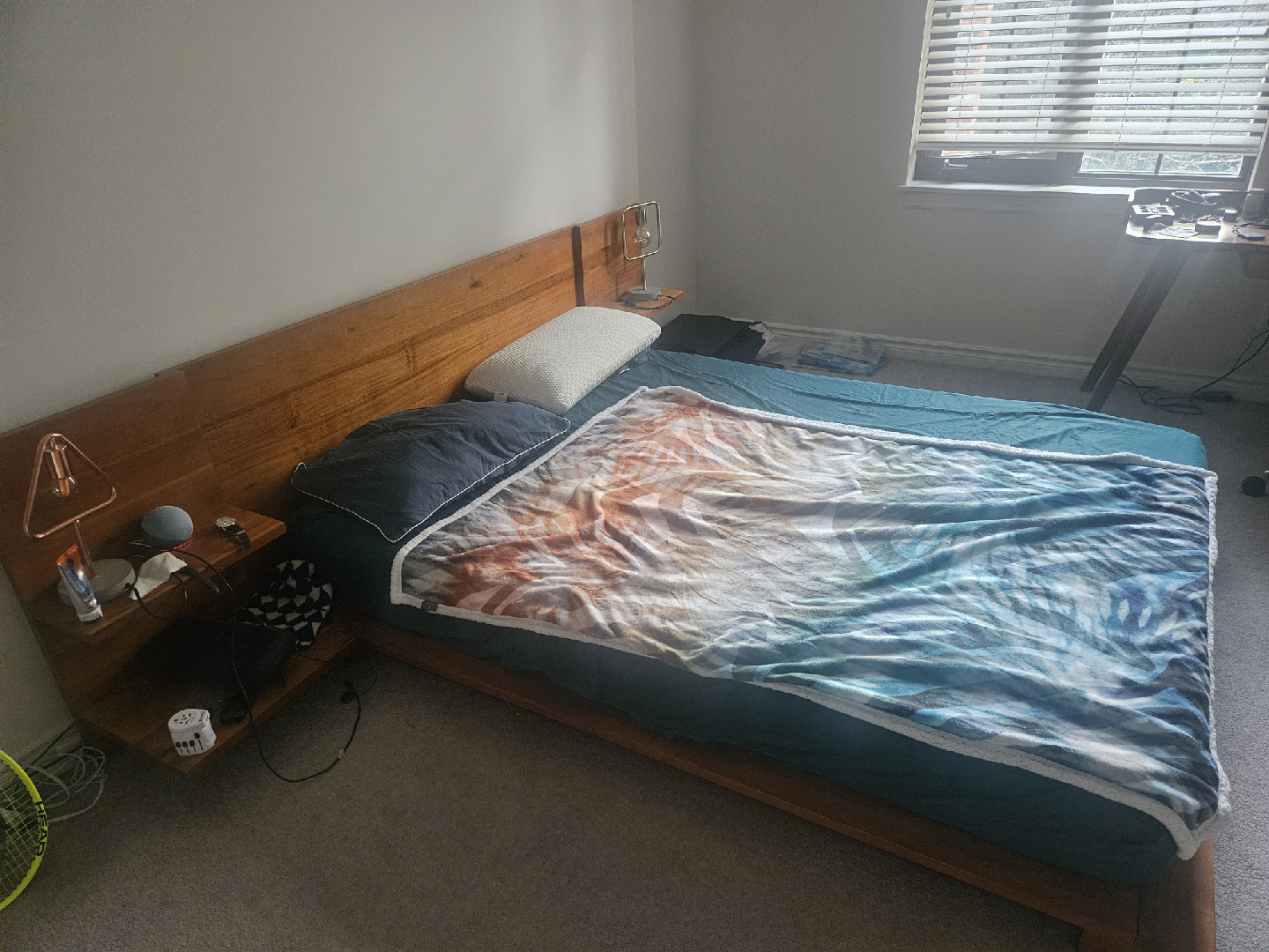 Andes acacia Queen Size Bed Frame with Headboard from CB2 - photo 2