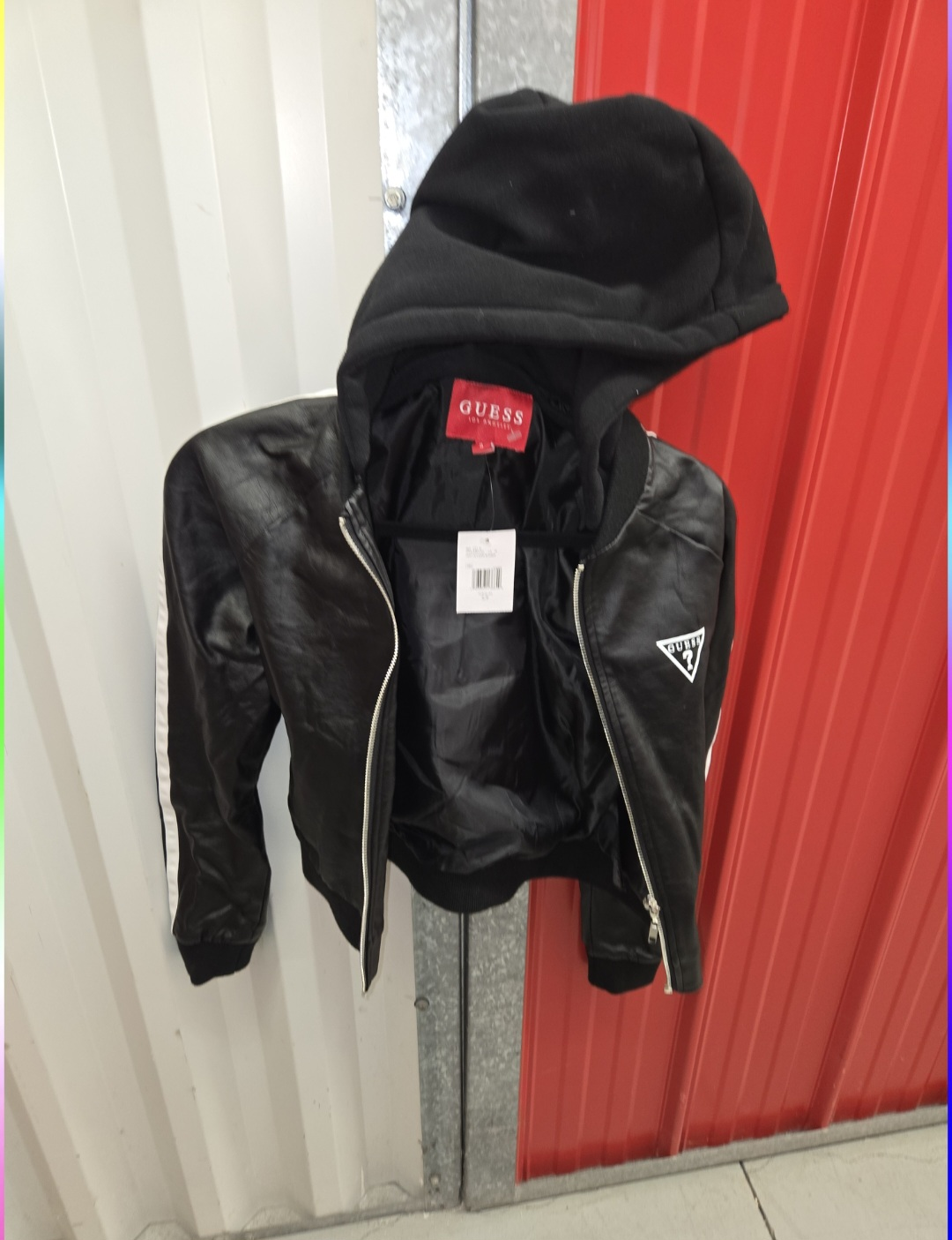Guess Black Hooded Bomber Jacket - Size S - photo 3