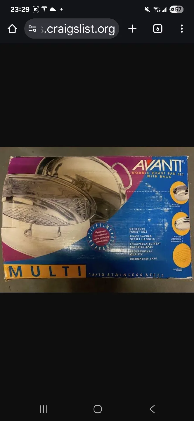 Avanti Double Roast Pan Set w/ Rack - Stainless Steel thumbnail