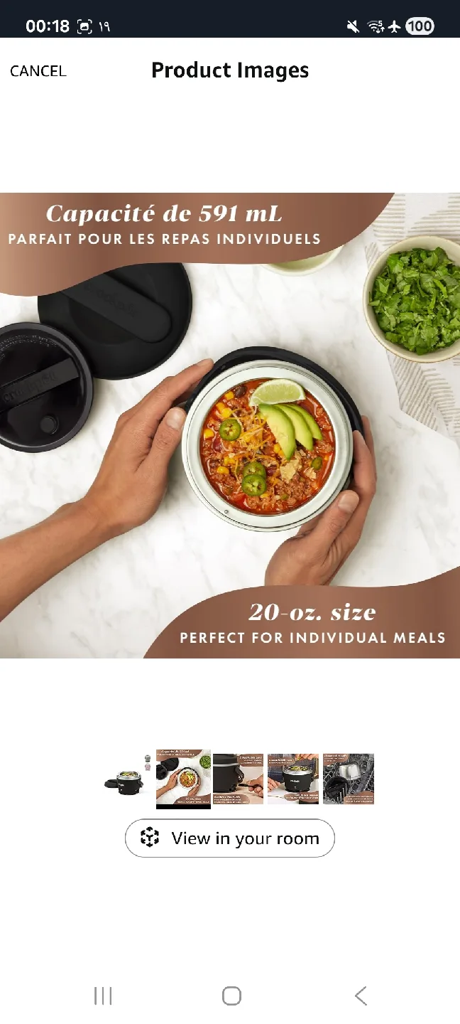 Crockpot 20-oz Lunch Crock Food Warmer - Black image indicator(2)