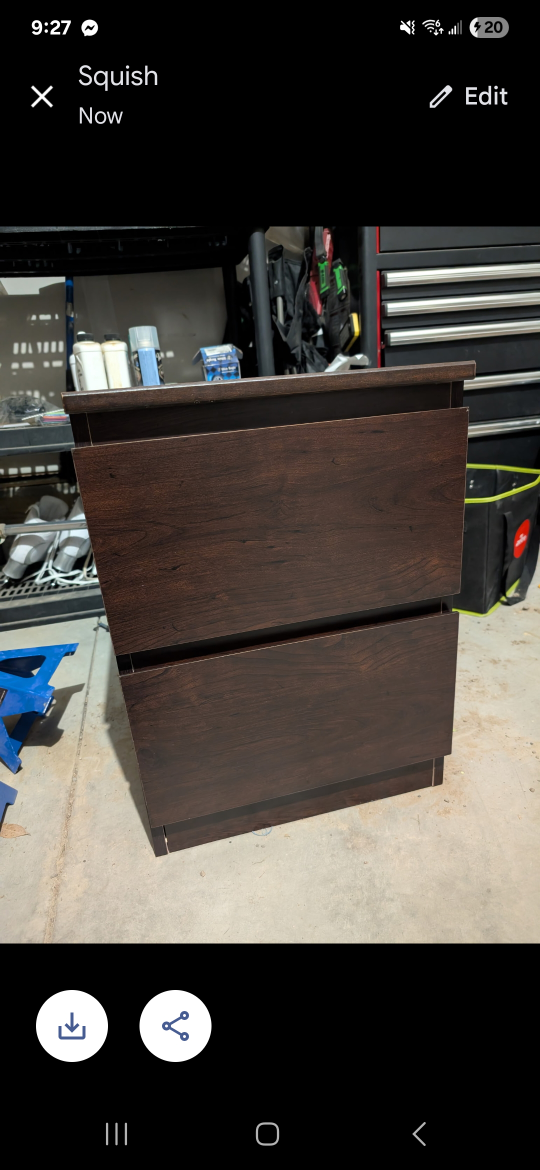 Brown Wood Nightstand with Drawers🥕