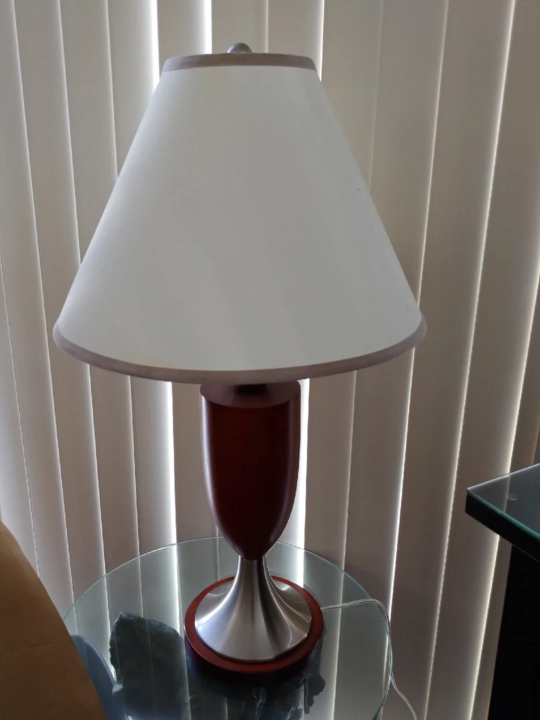 Table Lamp - White Shade, Wood Base 🥕 thumbnail