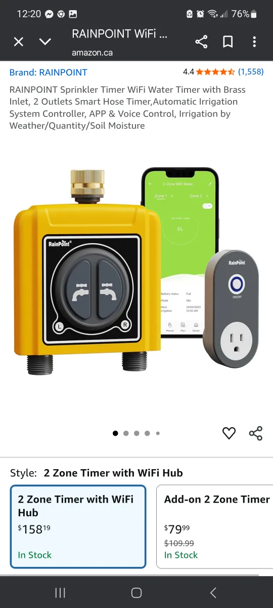 RAINPOINT Sprinkler Timer WiFi Water Timer thumbnail