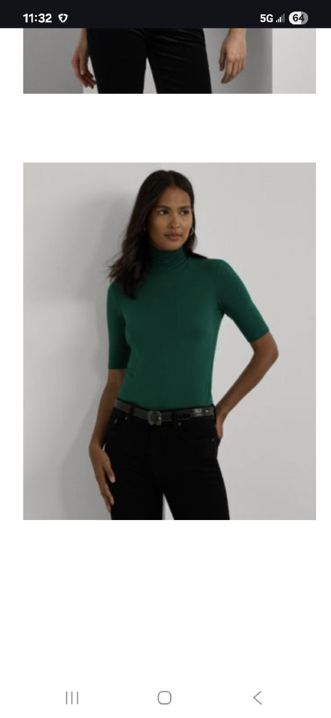 Ralph Lauren Green Turtleneck Top S