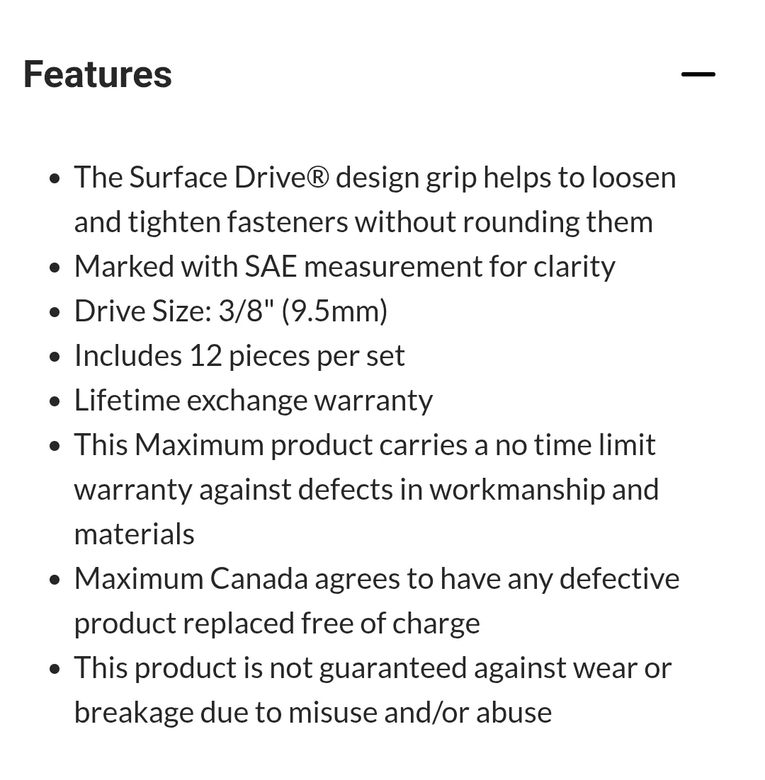 Brand New MAXIMUM 3/8-in Drive Deep Socket Set 12-pc image indicator(4)