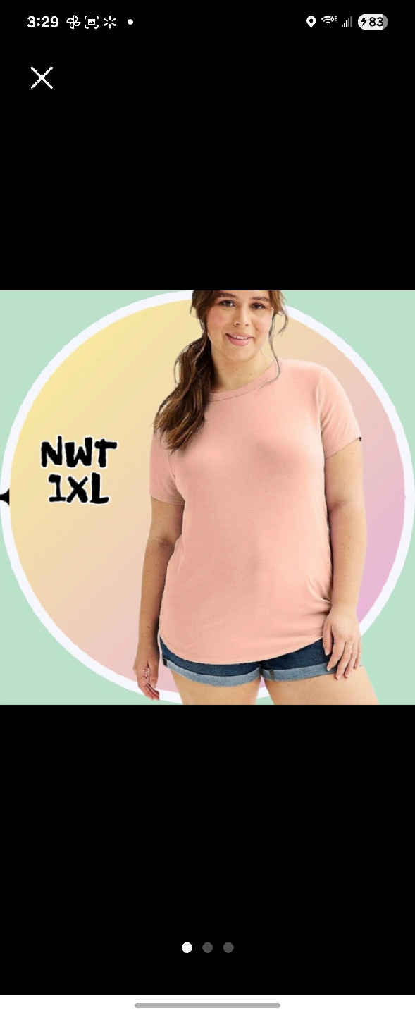 🥕 New with Tags 1XL Peach T-Shirt - photo 2