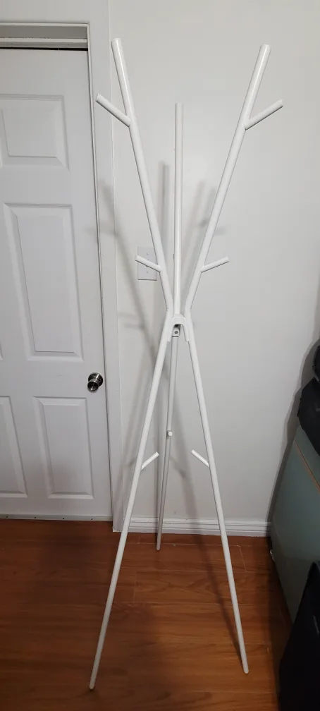 White Metal Coat Rack Stand thumbnail