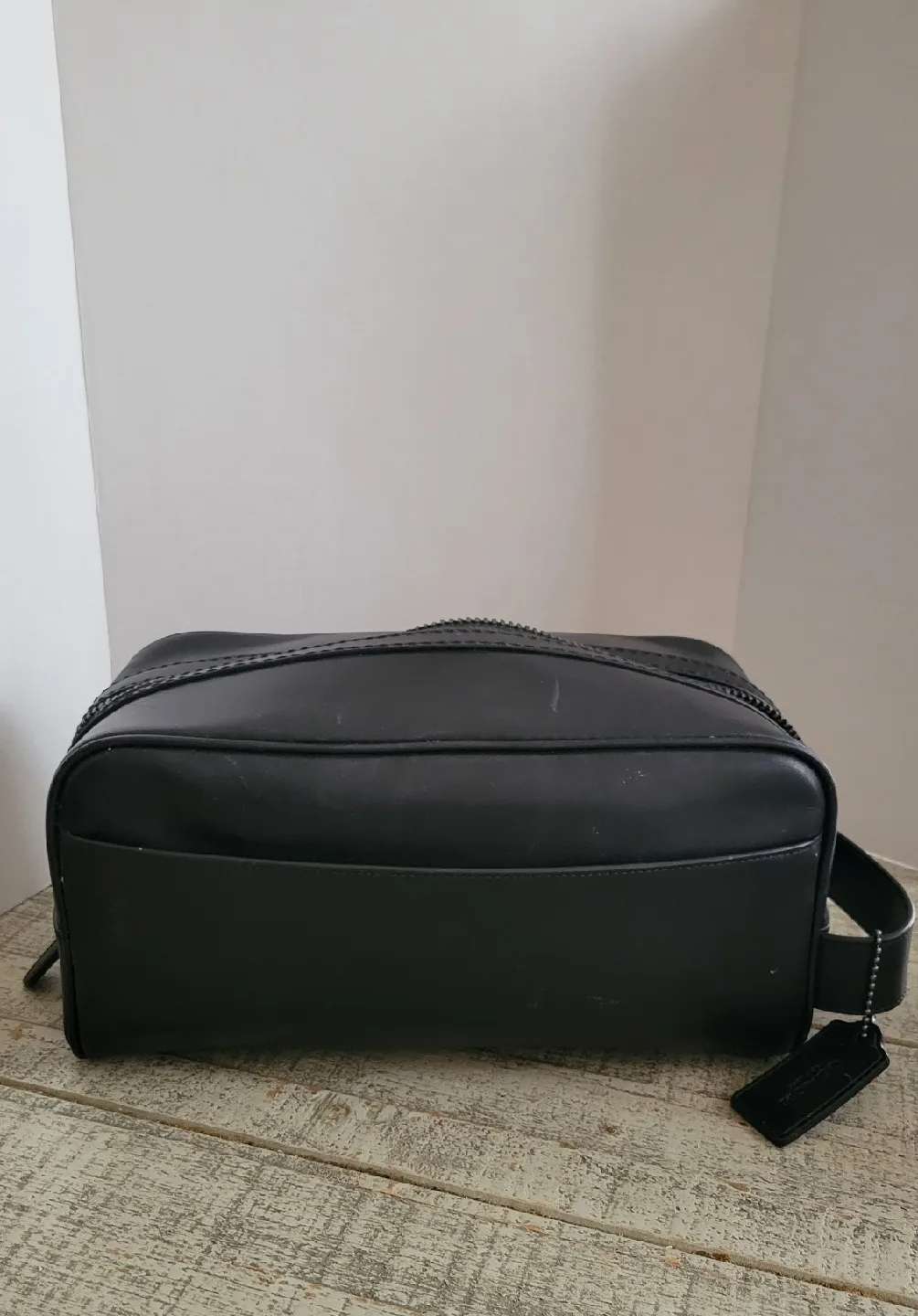 Coach Black Leather Dopp Kit N23244-2836 thumbnail
