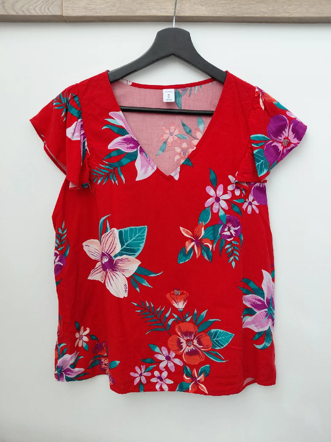 Red Floral Top