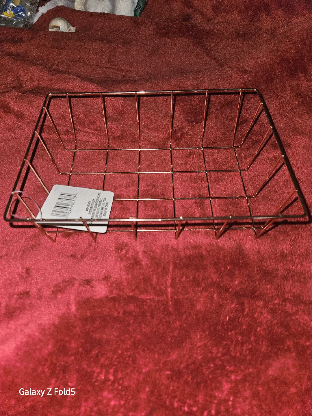 Rose Gold Wire Basket Organizer thumbnail