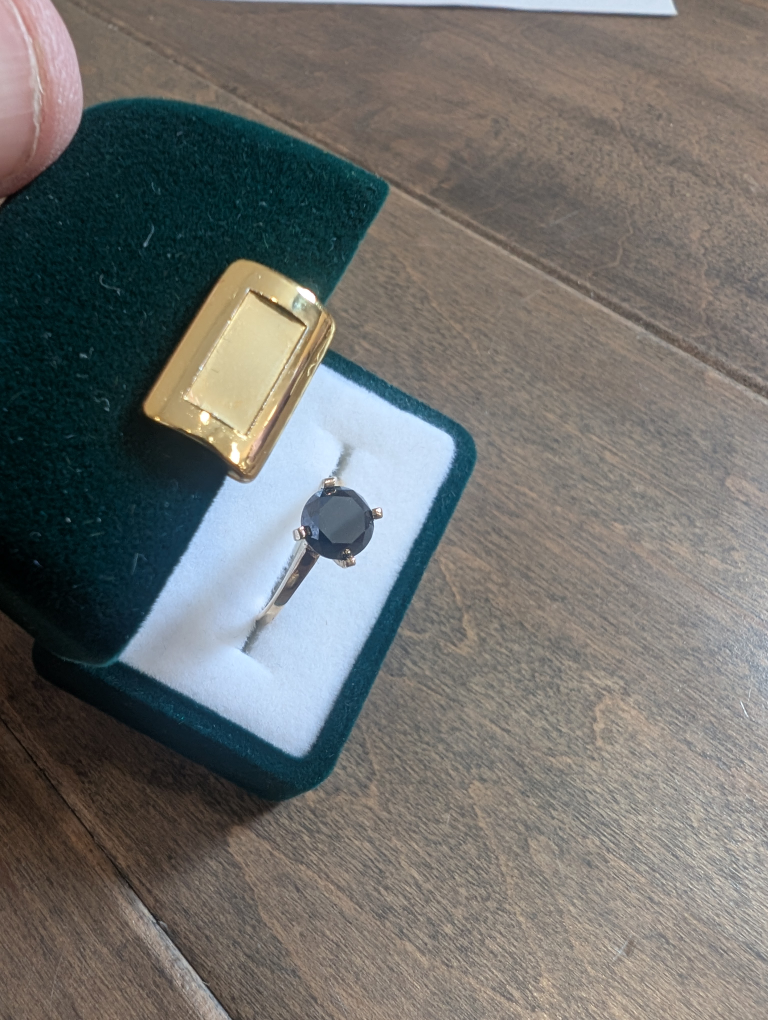 Brand New 10K Yellow Gold Black Diamond Ring For Sale - photo 3