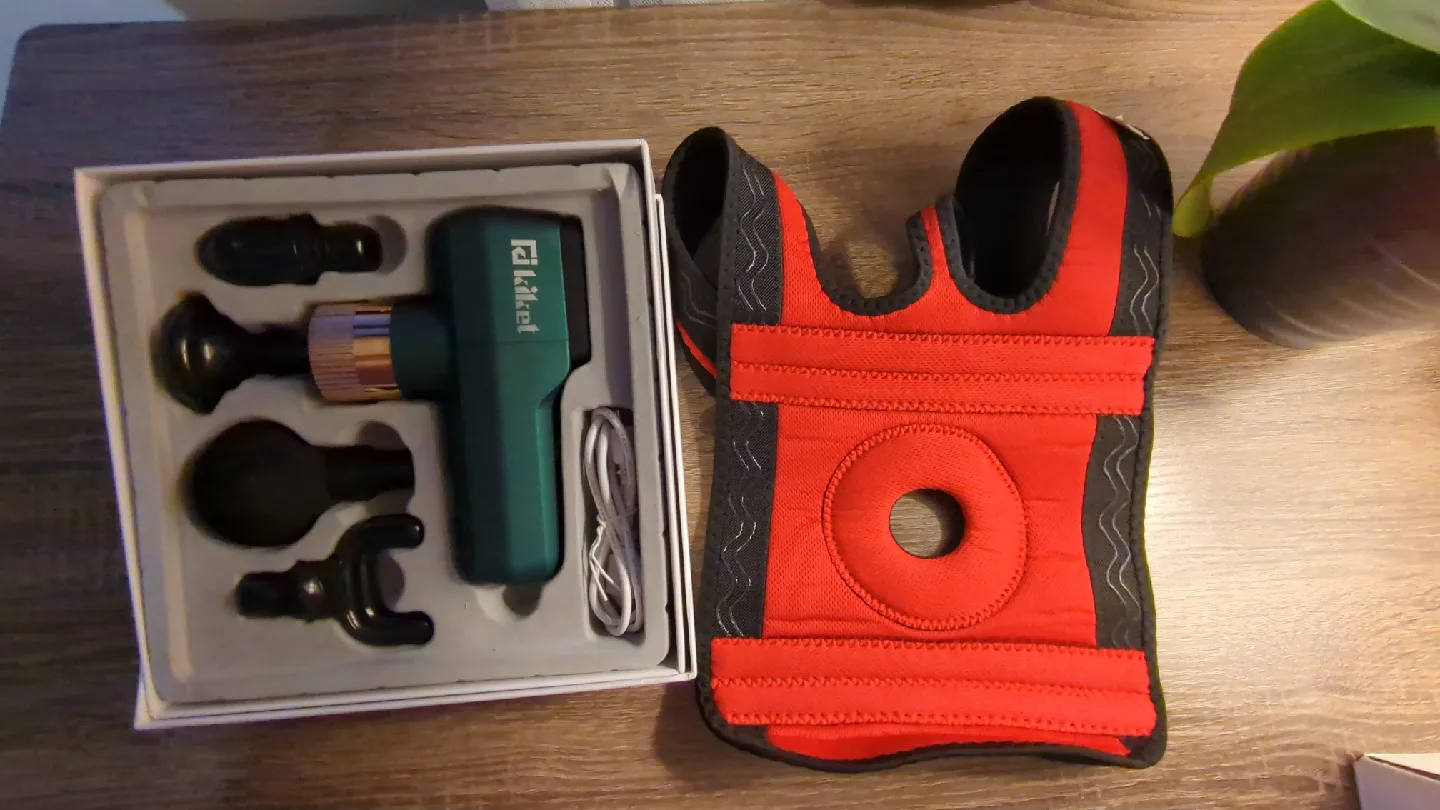 Massage Gun with knee brace support image indicator(2)