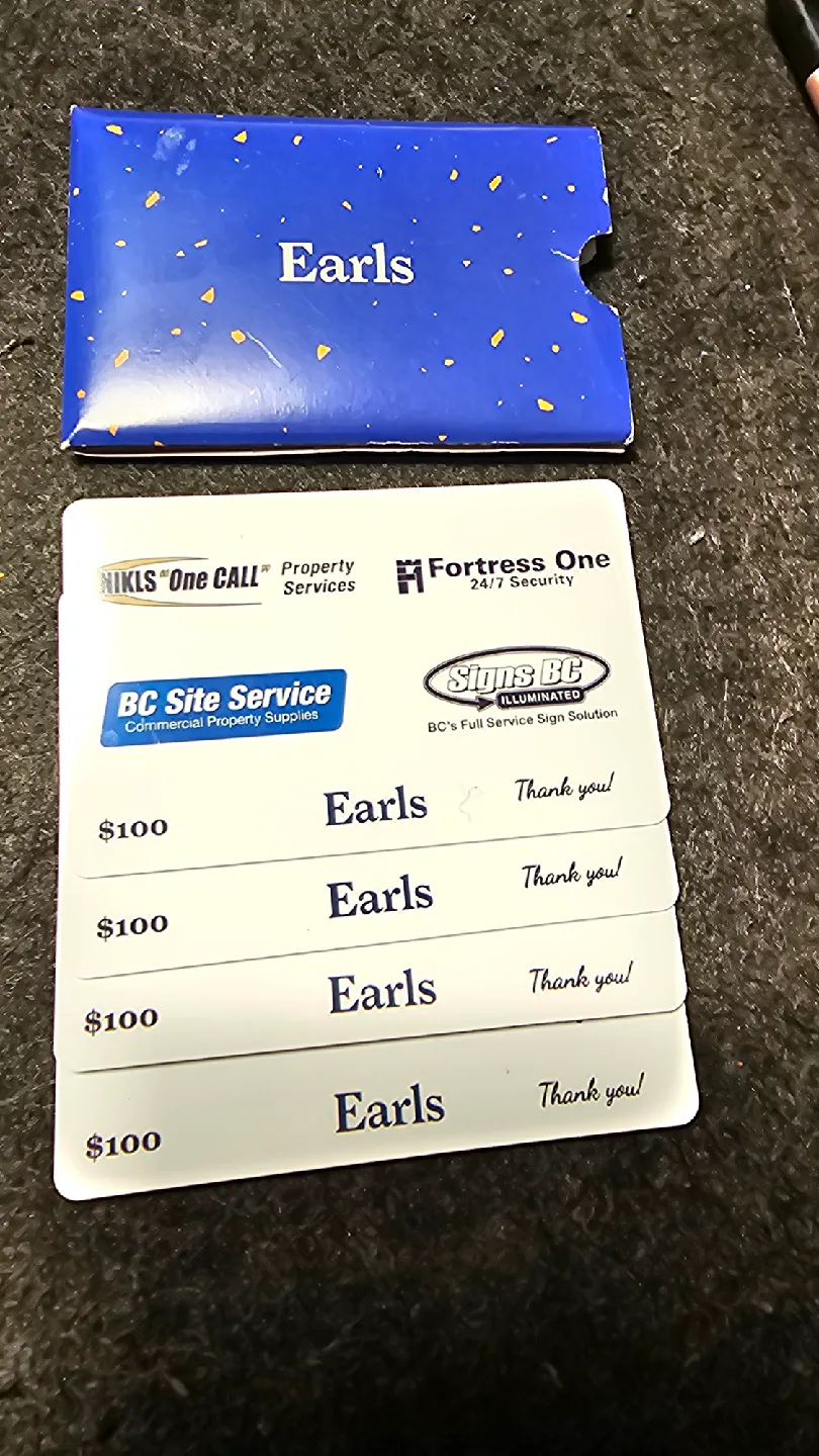 Earls $100 Giftcards - four available image indicator(2)