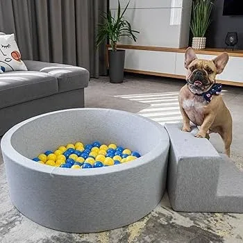 NEW Grey and Pink Pet Ball Pit Playpen 90x30cm image indicator(4)