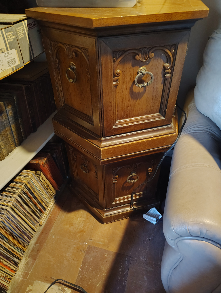 Vintage Wooden Side Table with Storage - photo 2